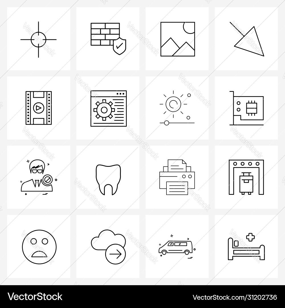 Isolated symbols set 16 simple line icons Vector Image