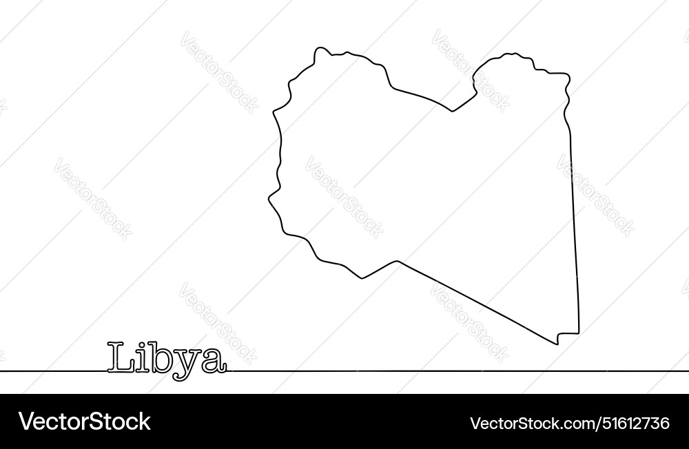 Libya Map Outline Vector Image