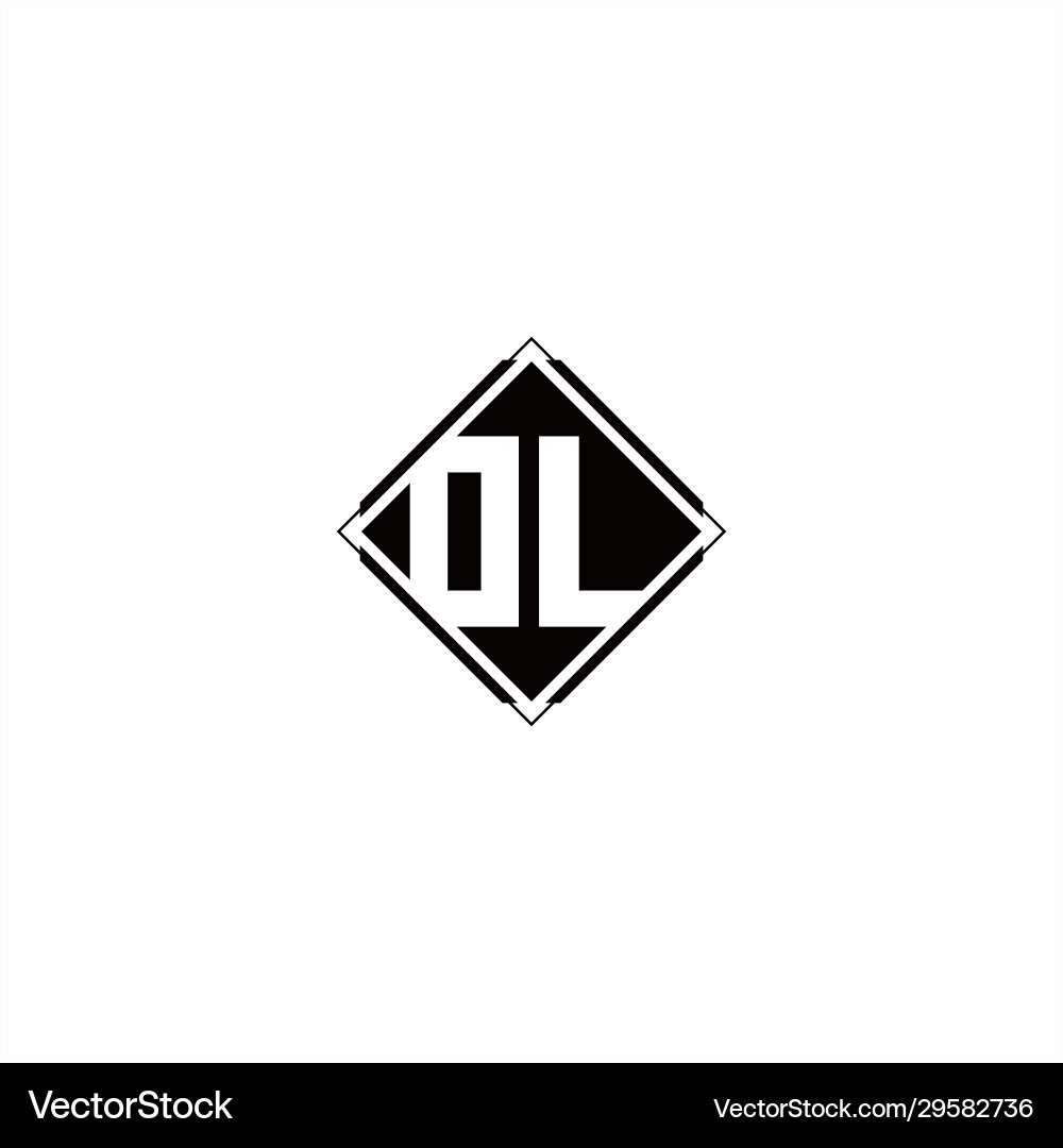 Monogram logo design with diamond square shape Vector Image