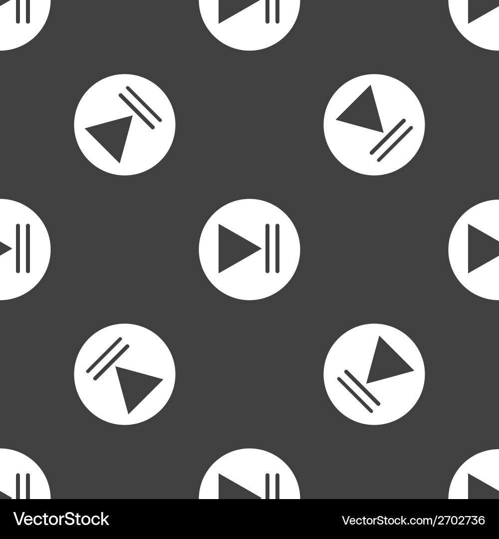 Play button web icon flat design seamless pattern Vector Image