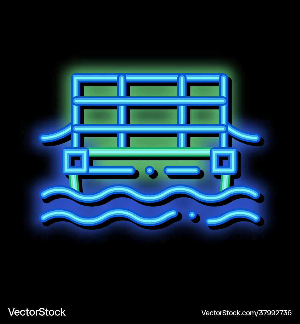 Public transport cable ferry neon glow icon Public transport cable ferry neon glow icon vector image