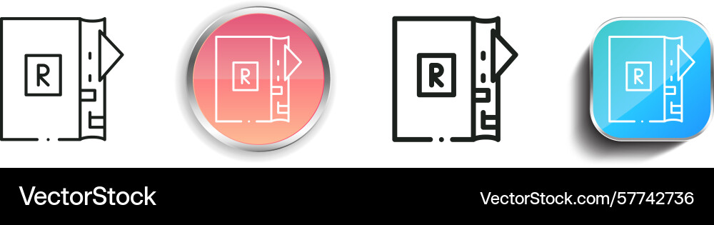 Recipe book icon thin linear regular and button Recipe book icon thin linear regular and button Vector Image