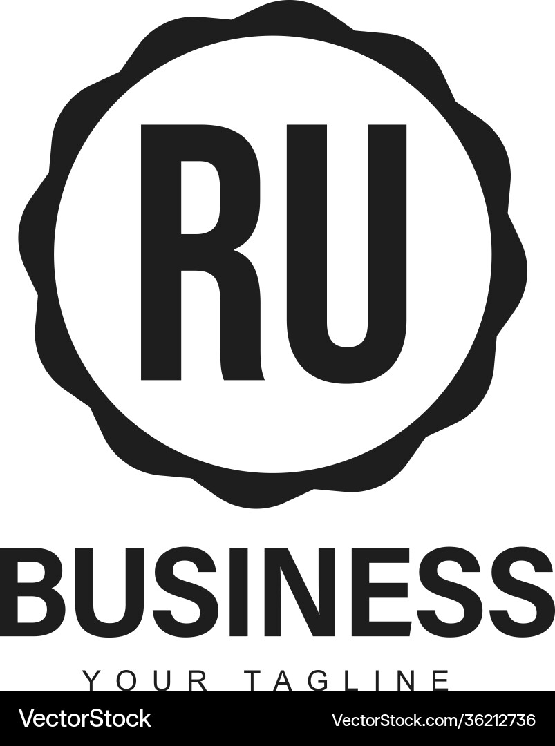 Ru initial a logo design with abstract style Ru initial a logo design with abstract style vector image