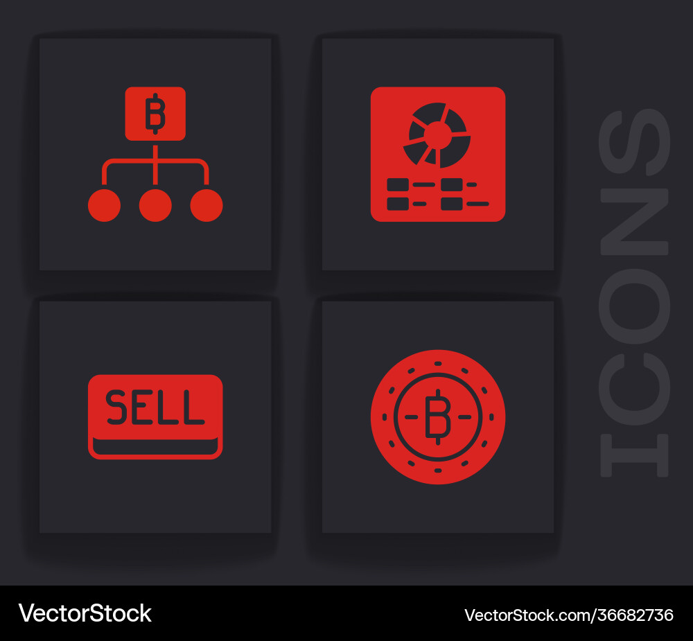 Set bitcoin blockchain technology pie chart Set bitcoin blockchain technology pie chart Vector Image