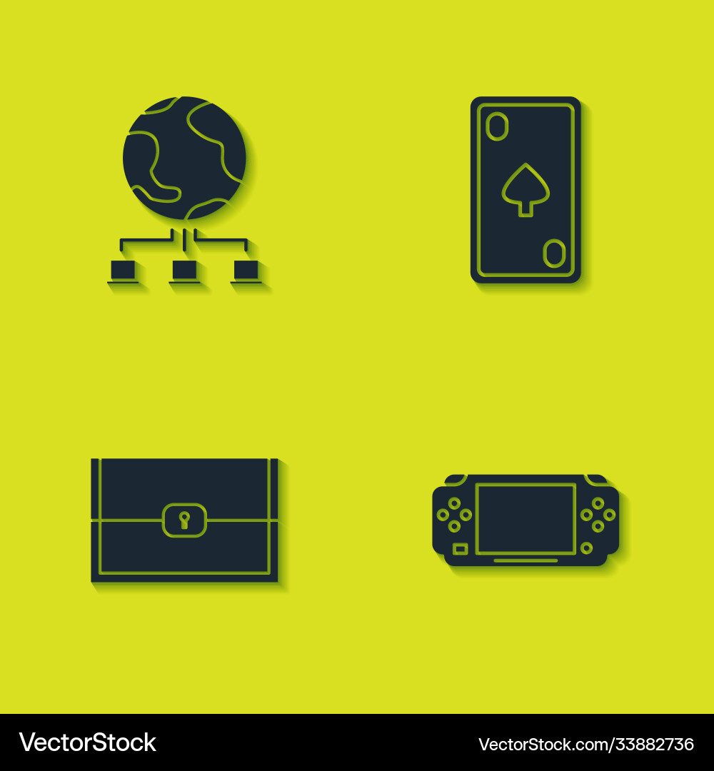 Set computer network portable video game console Vector Image