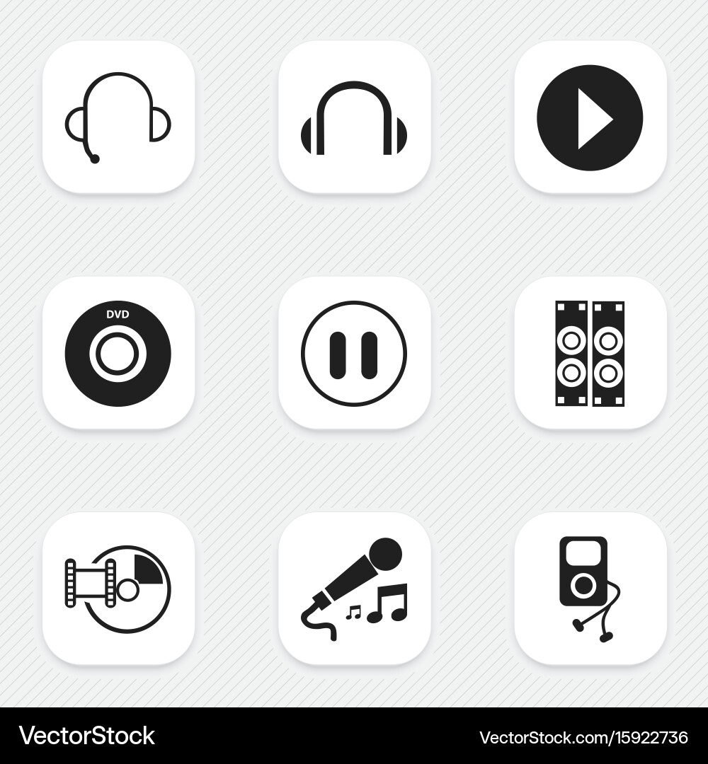 Set of 9 editable sound icons includes symbols Vector Image