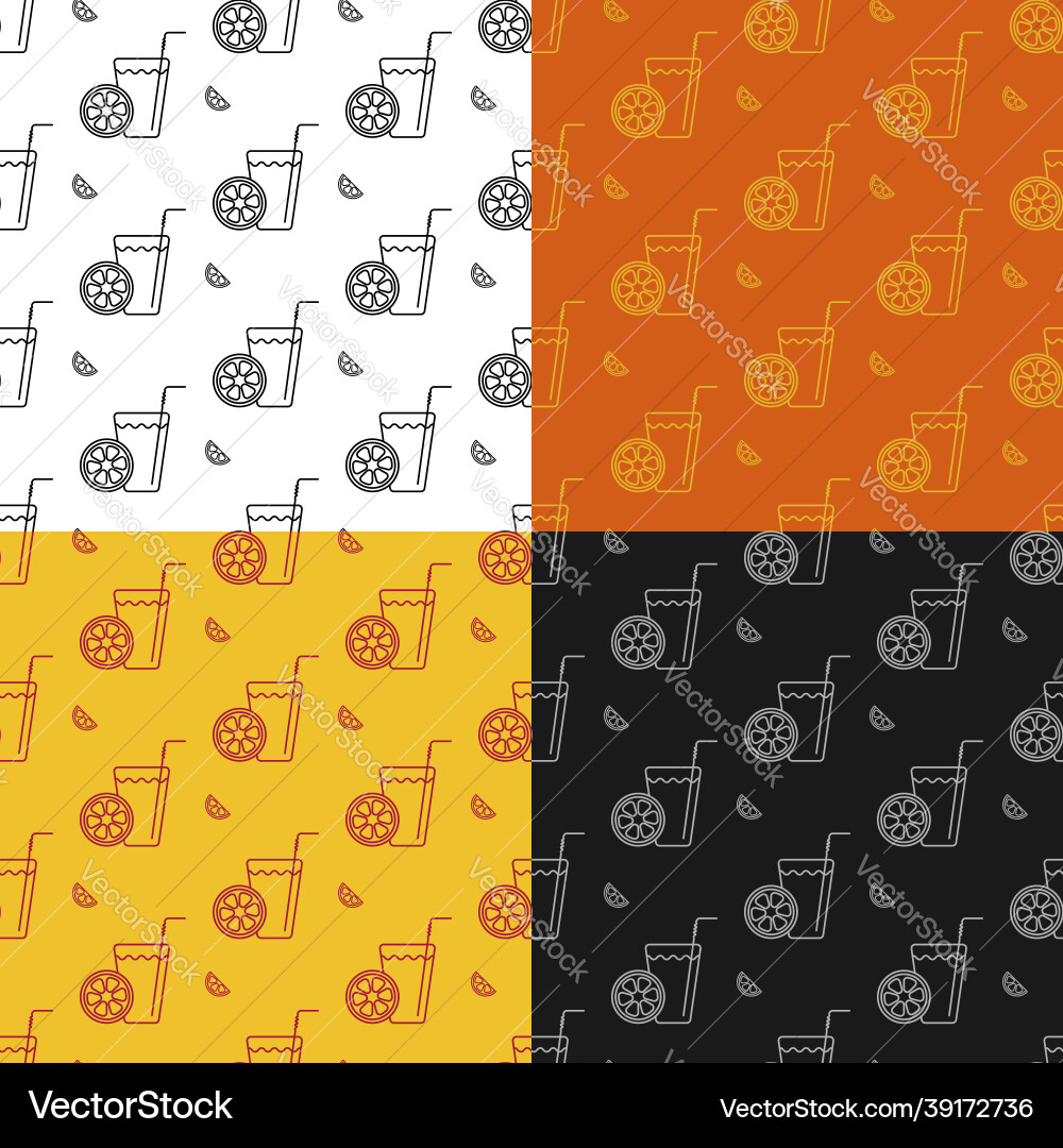 Set of seamless patterns with glass refreshing Set of seamless patterns with glass refreshing vector image