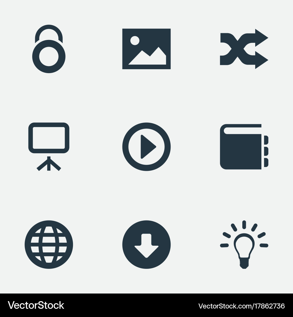 Set of simple web icons vector image