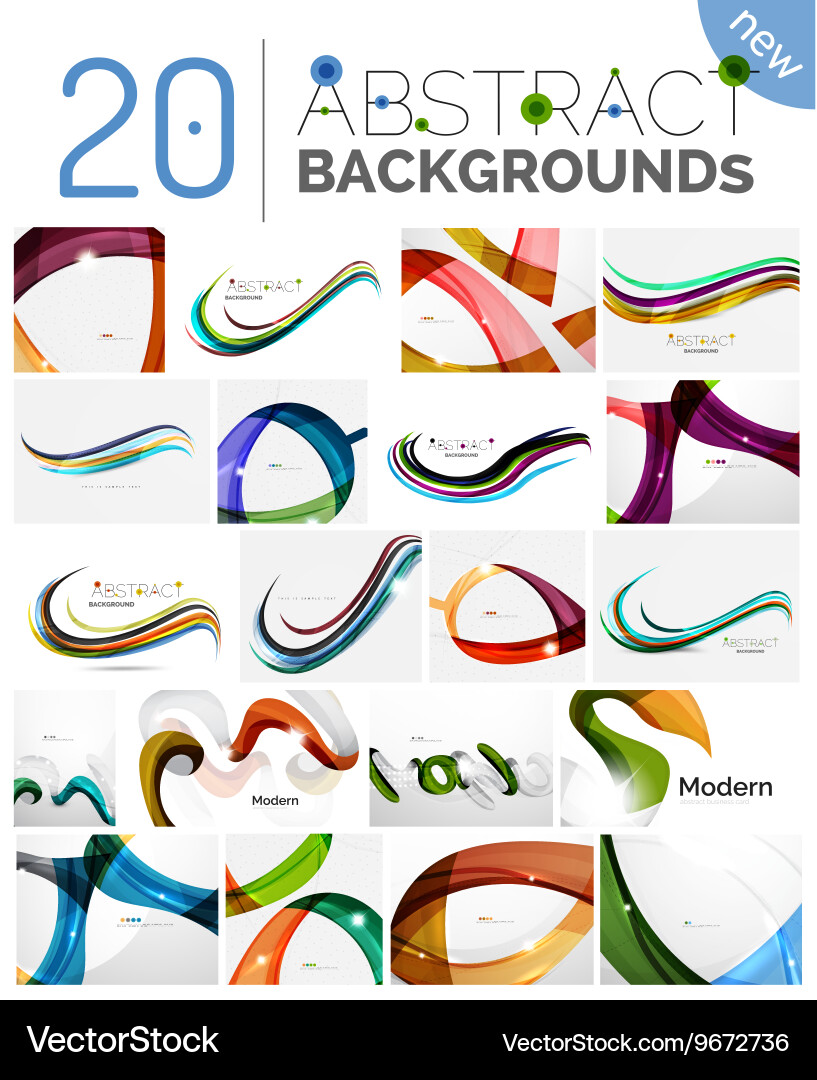 Set of smooth abstract backgrounds Vector Image