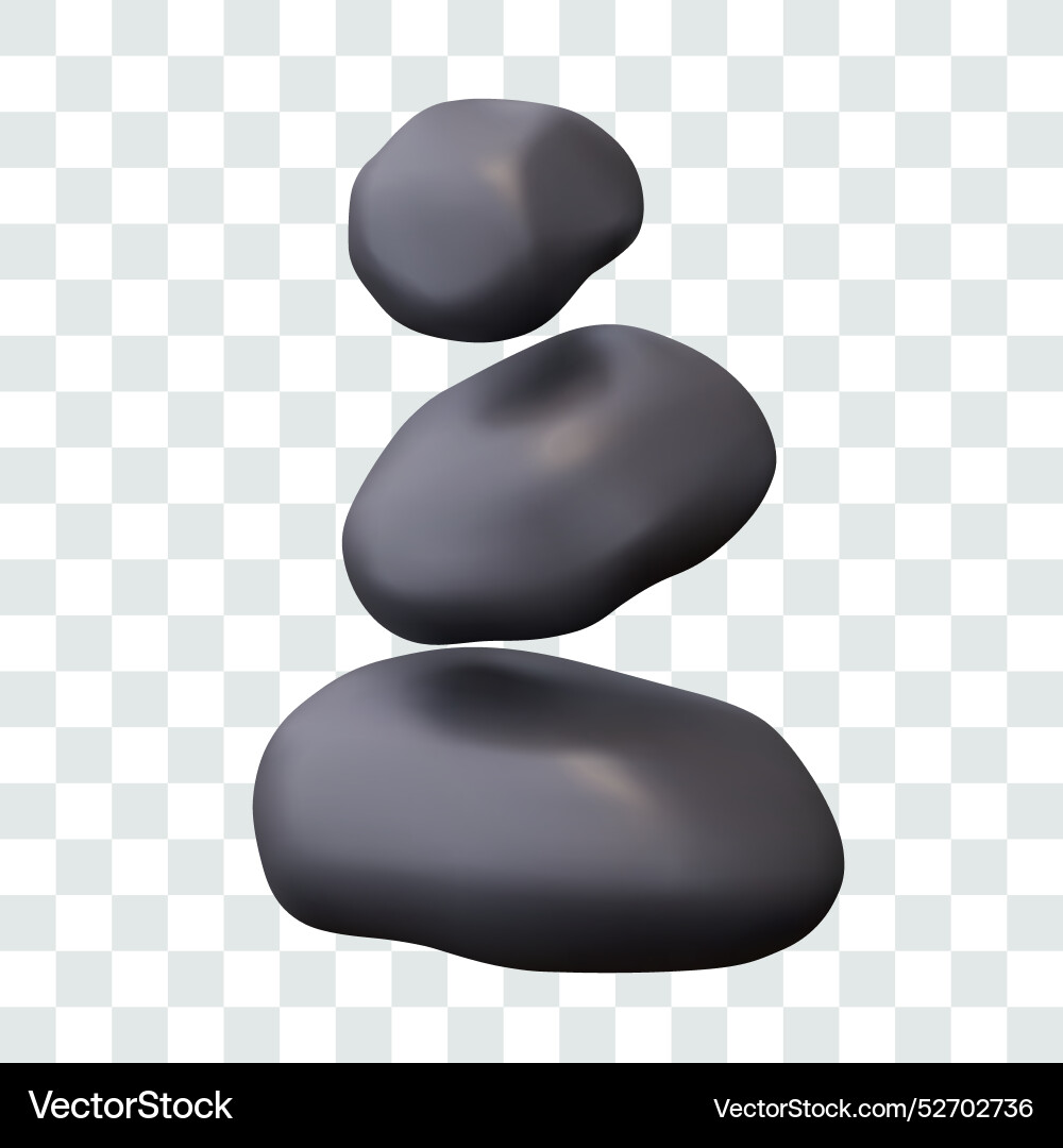 Set of stones for hot massage basalt black Set of stones for hot massage basalt black vector image