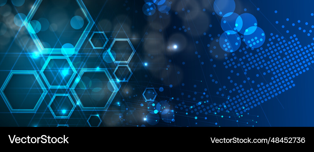 Technology banner design with hexagons abstract Technology banner design with hexagons abstract vector image