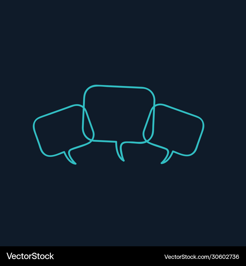 Three linear overlapping speech bubbles pair Vector Image