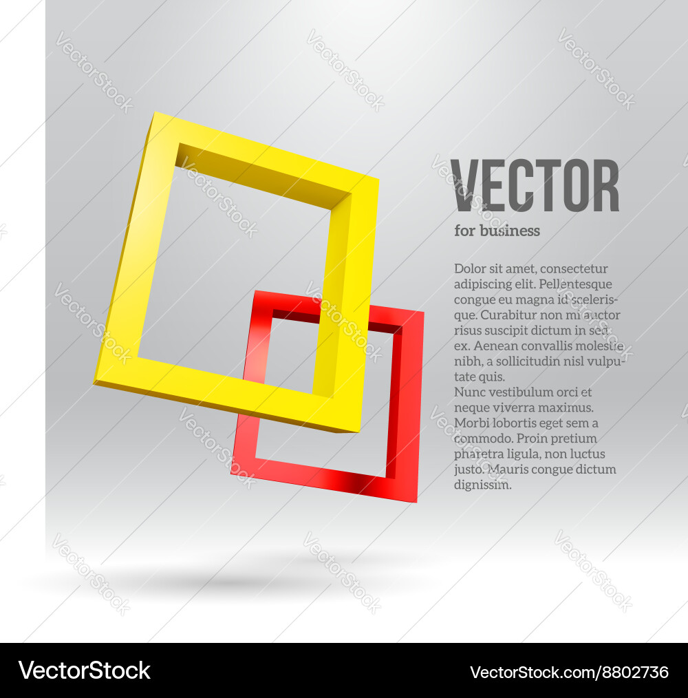 Two colorful rectangular 3d frames Vector Image