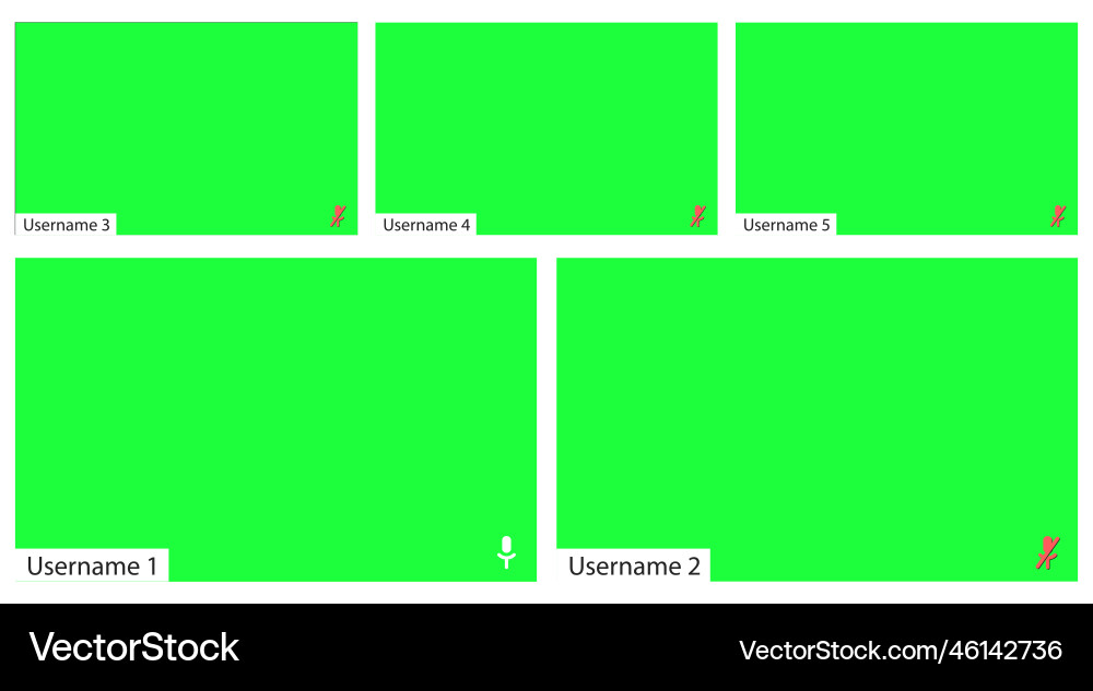Video call layout an application window vector image