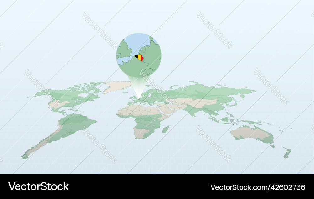 World map in perspective showing the location Vector Image
