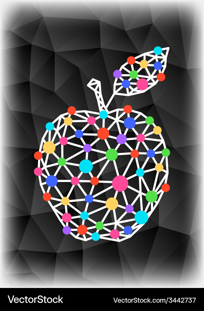 Abstract triangle apple with background vector image