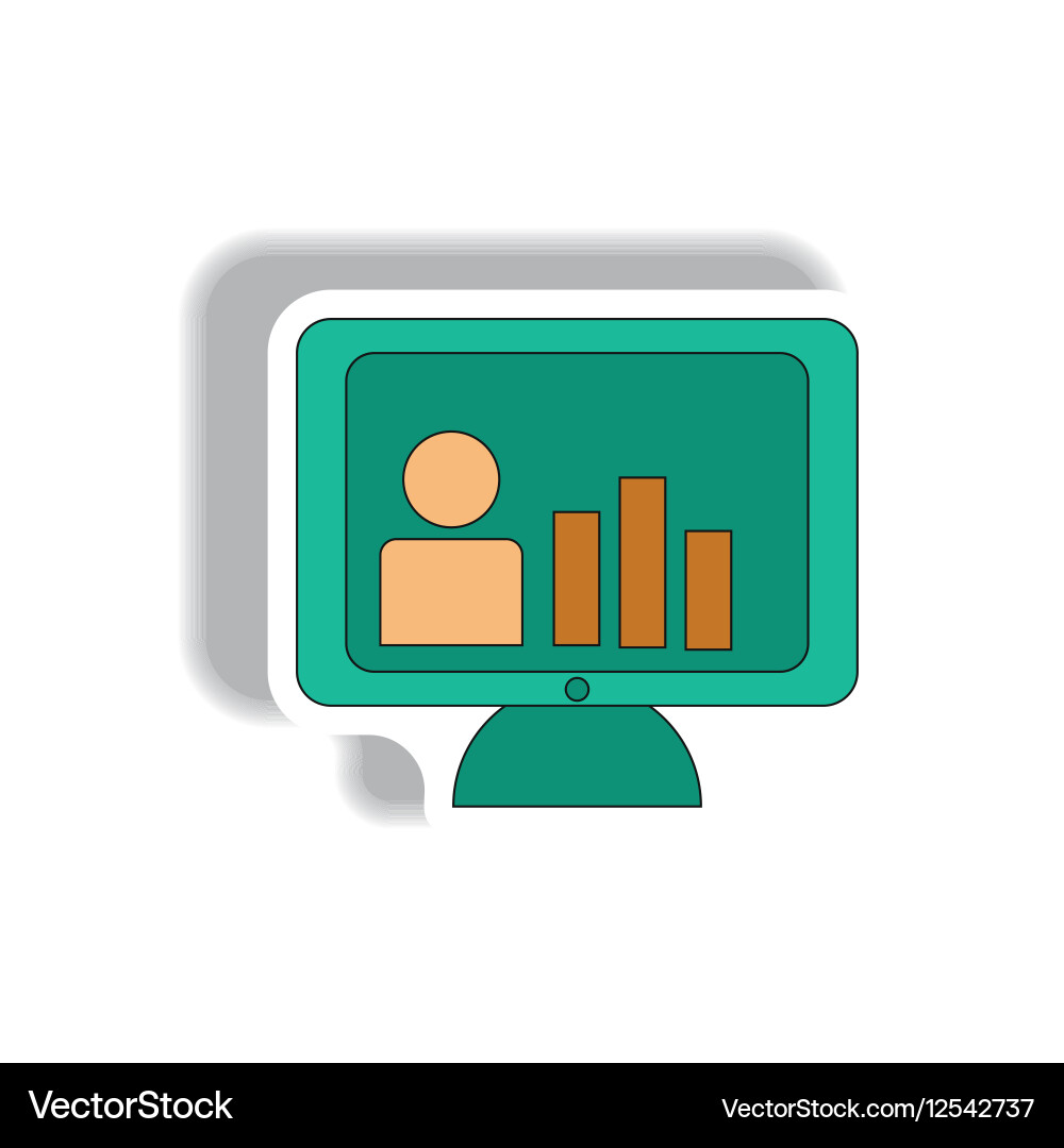 Bar graph and online report vector image