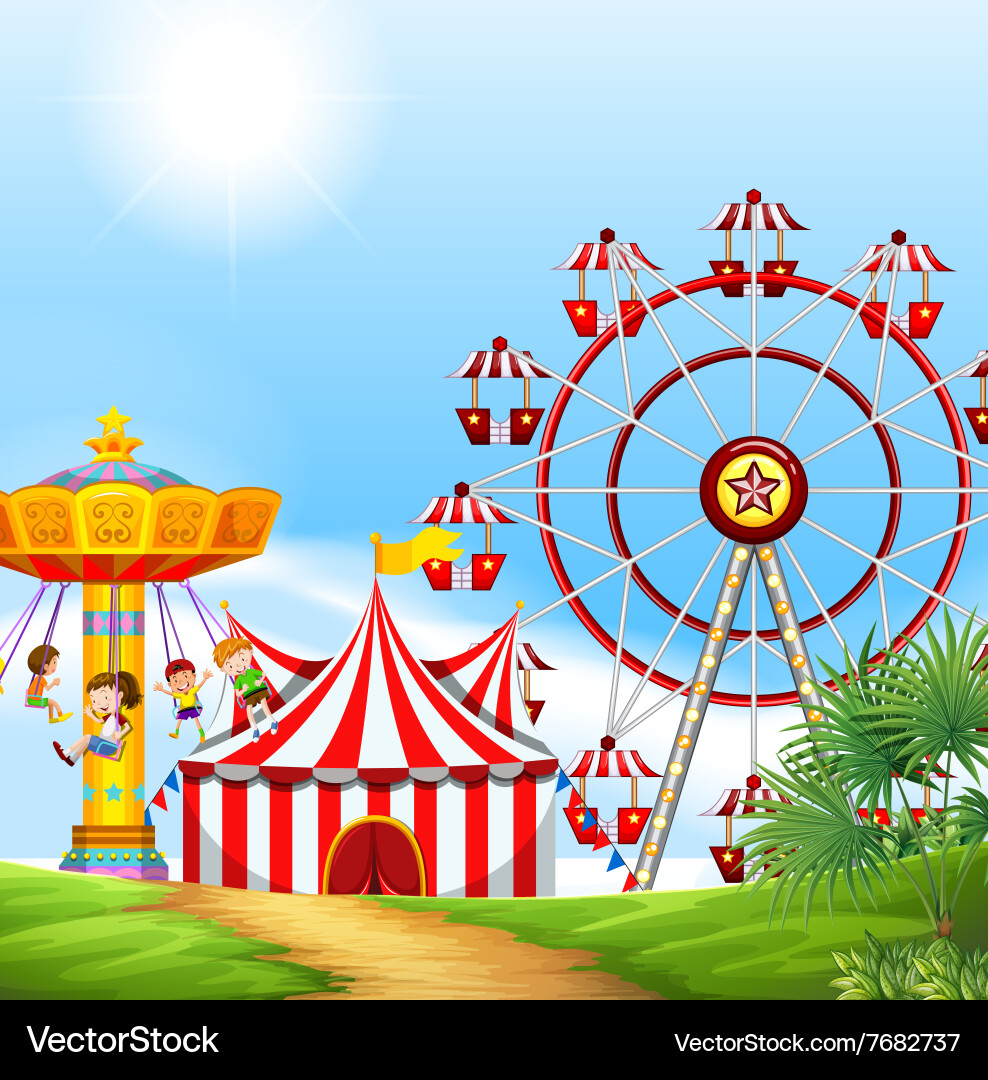 Colorful Carnival Ferris Wheel – Royalty-Free Vector | VectorStock, image size:988x1080