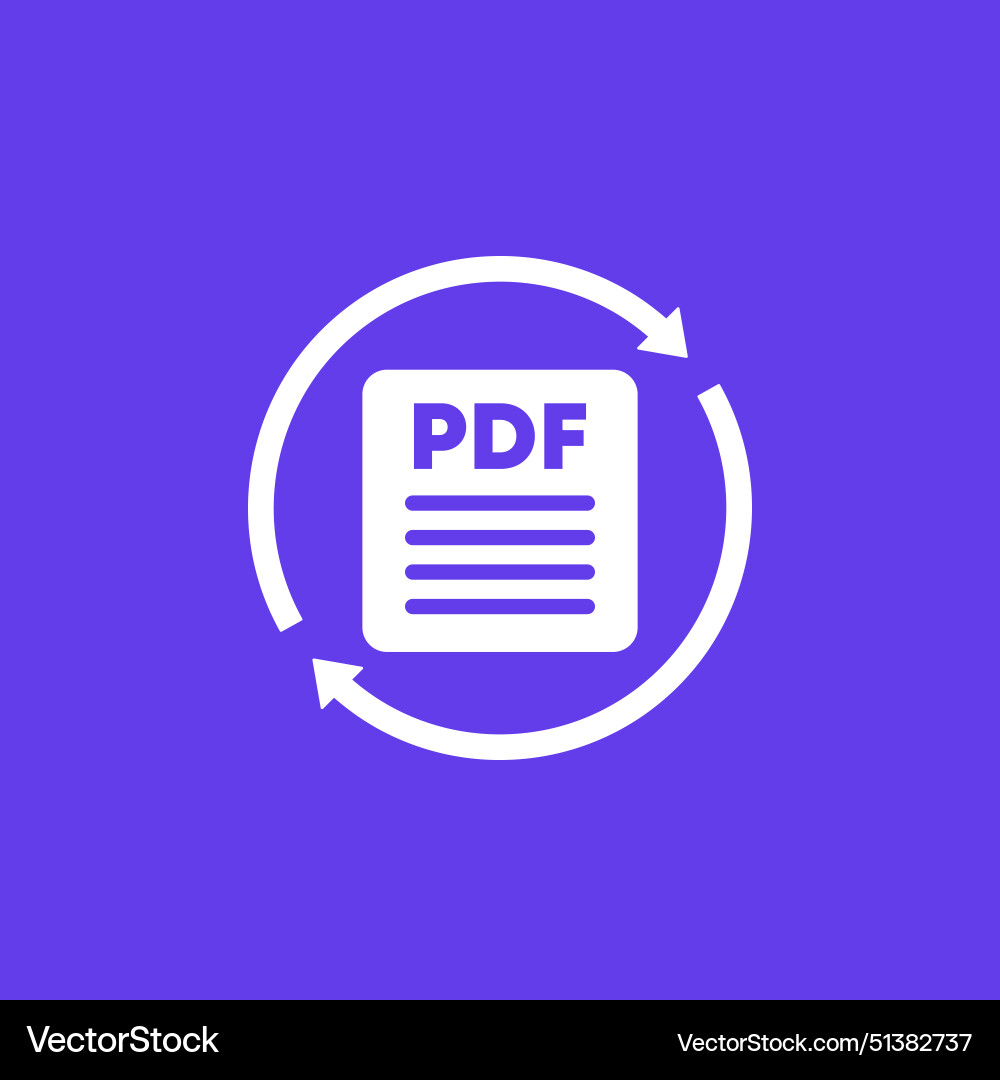 Convert to pdf document icon for web and apps vector image
