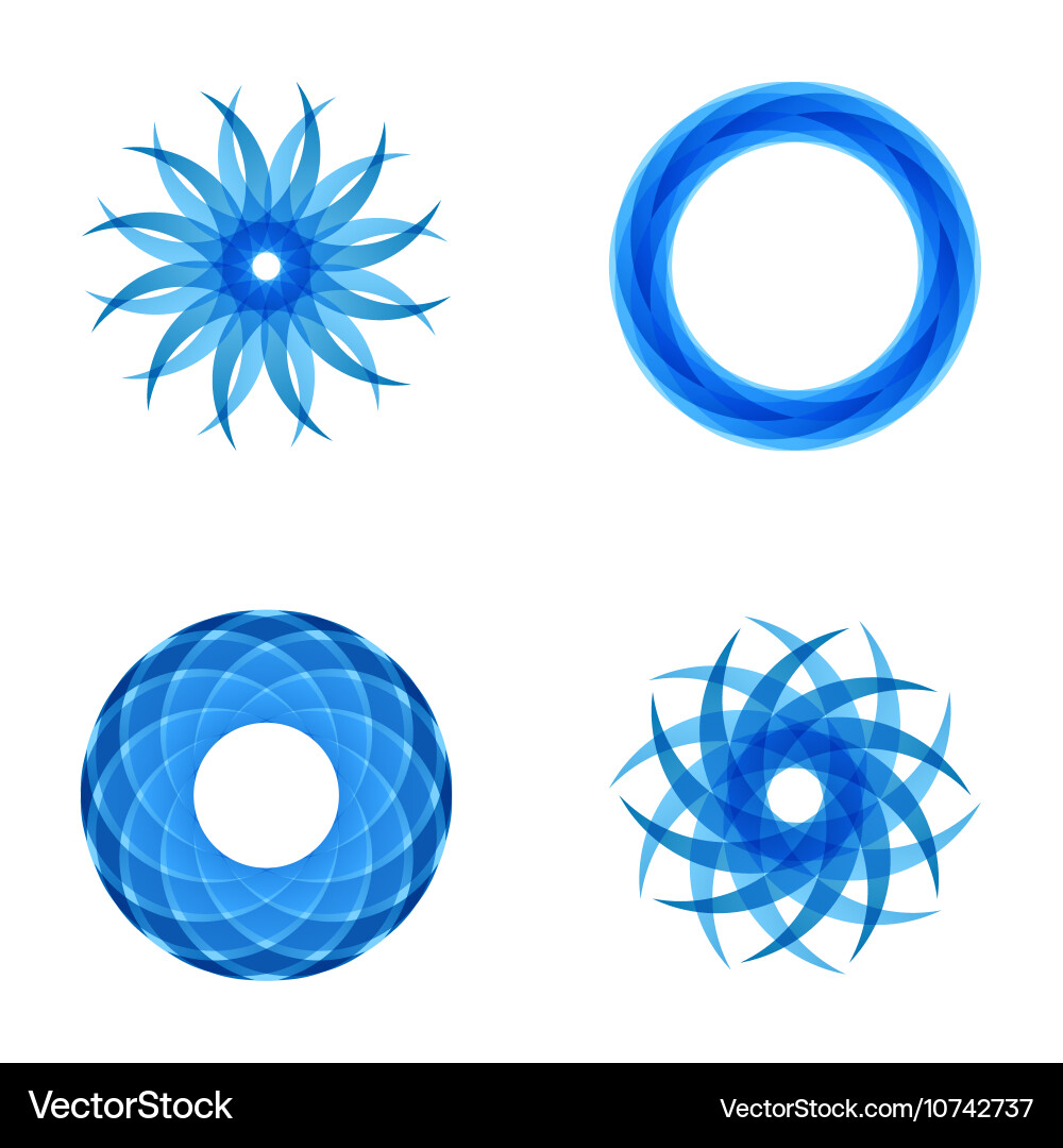 Four segmented radial patterns vector image