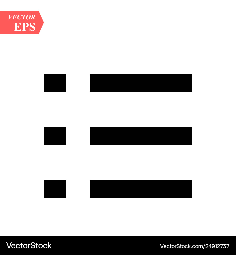 List unordered icon on whie background bullet vector image