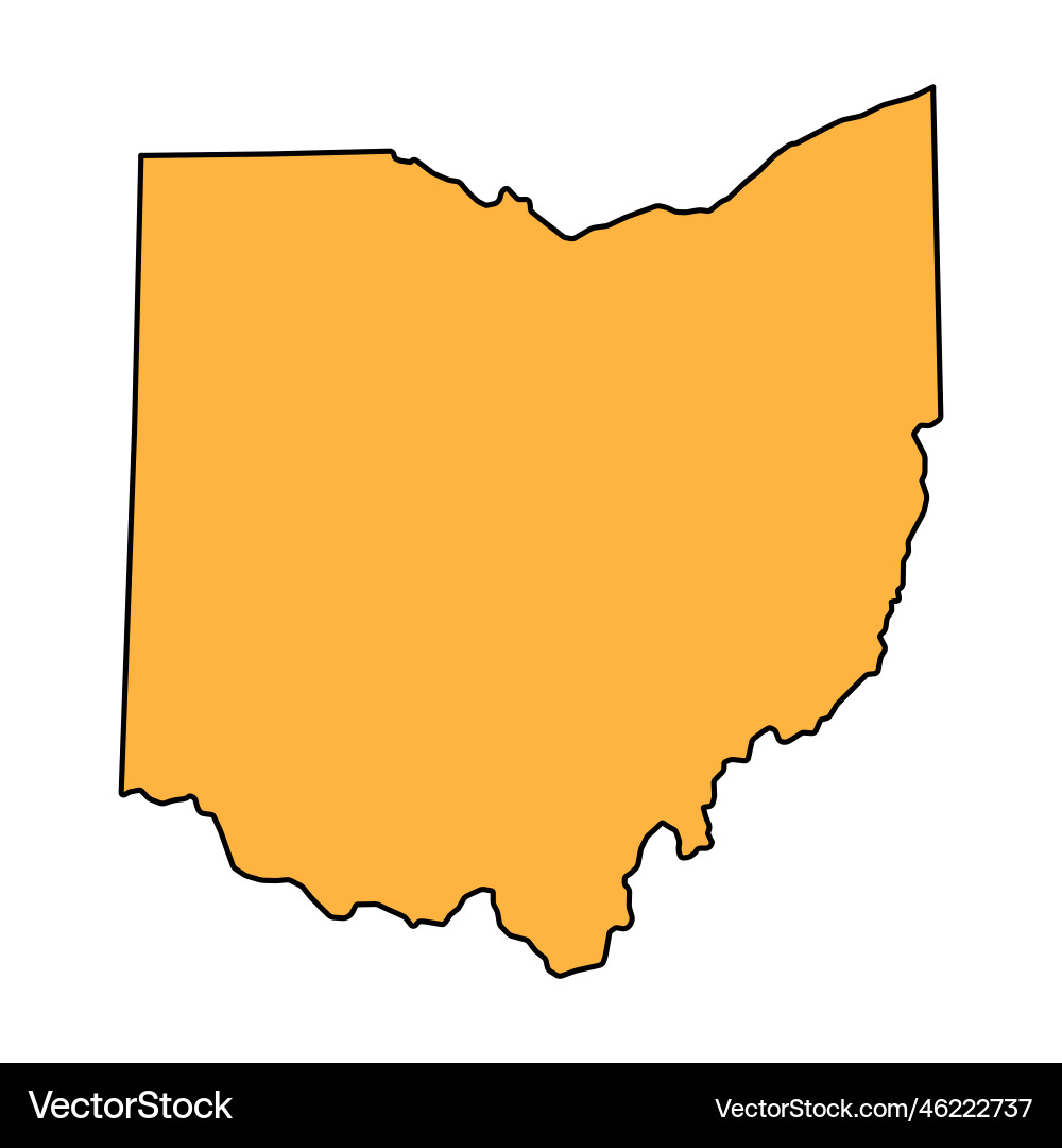 Ohio map shape united states of america flat Ohio map shape united states of america flat vector image
