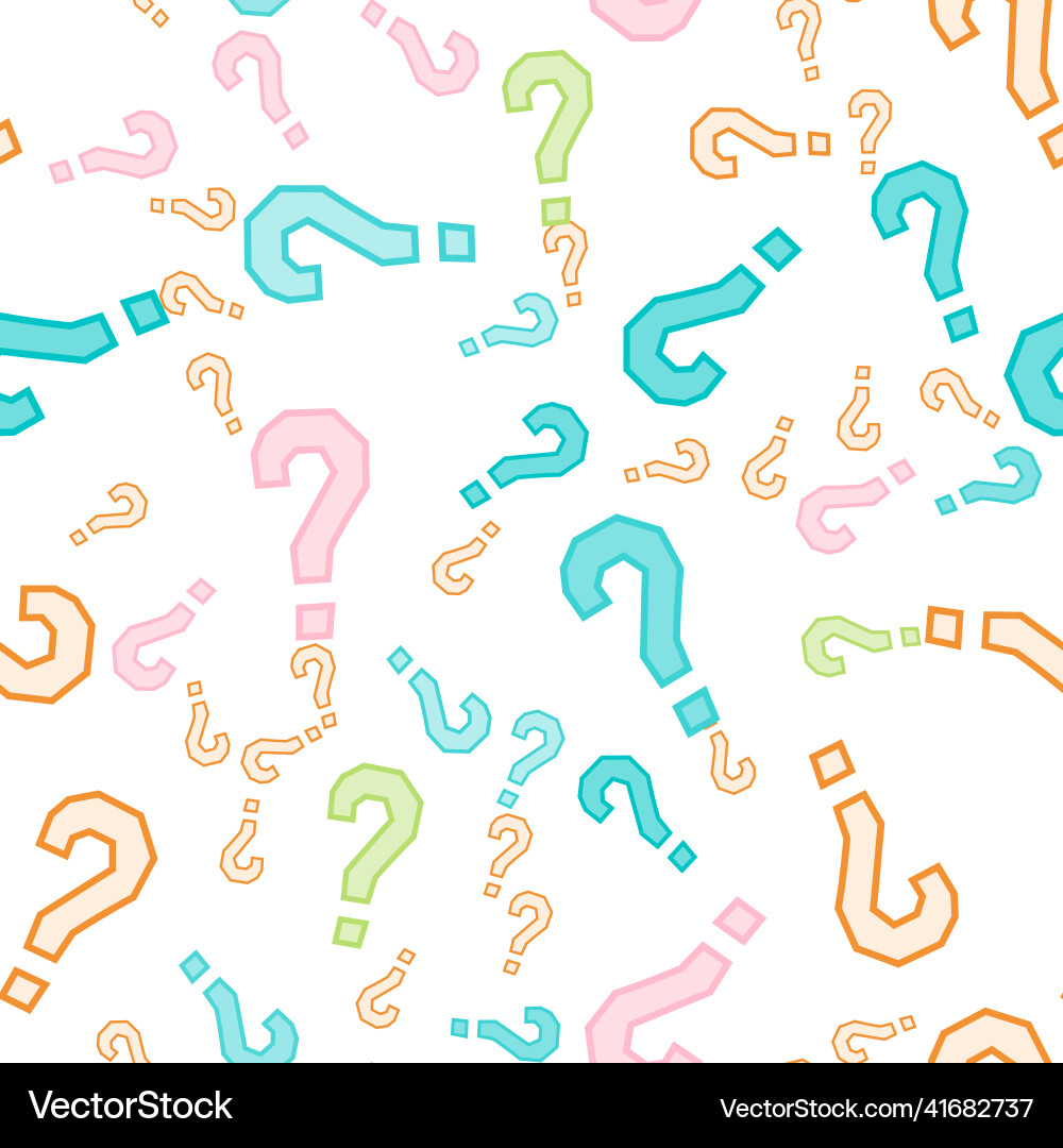 Quiz seamless pattern question marks doubt faq Quiz seamless pattern question marks doubt faq vector image