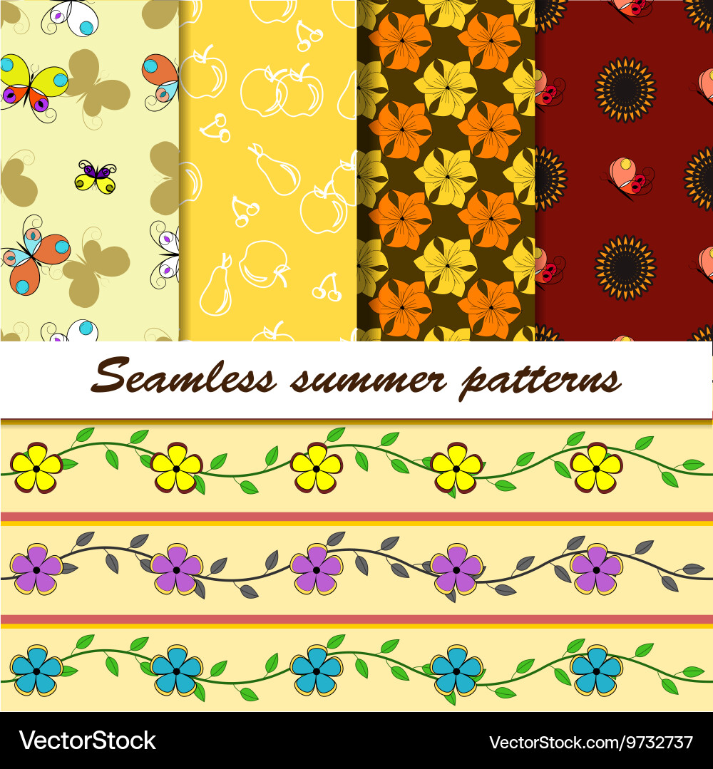 Retro patterns collection vector image