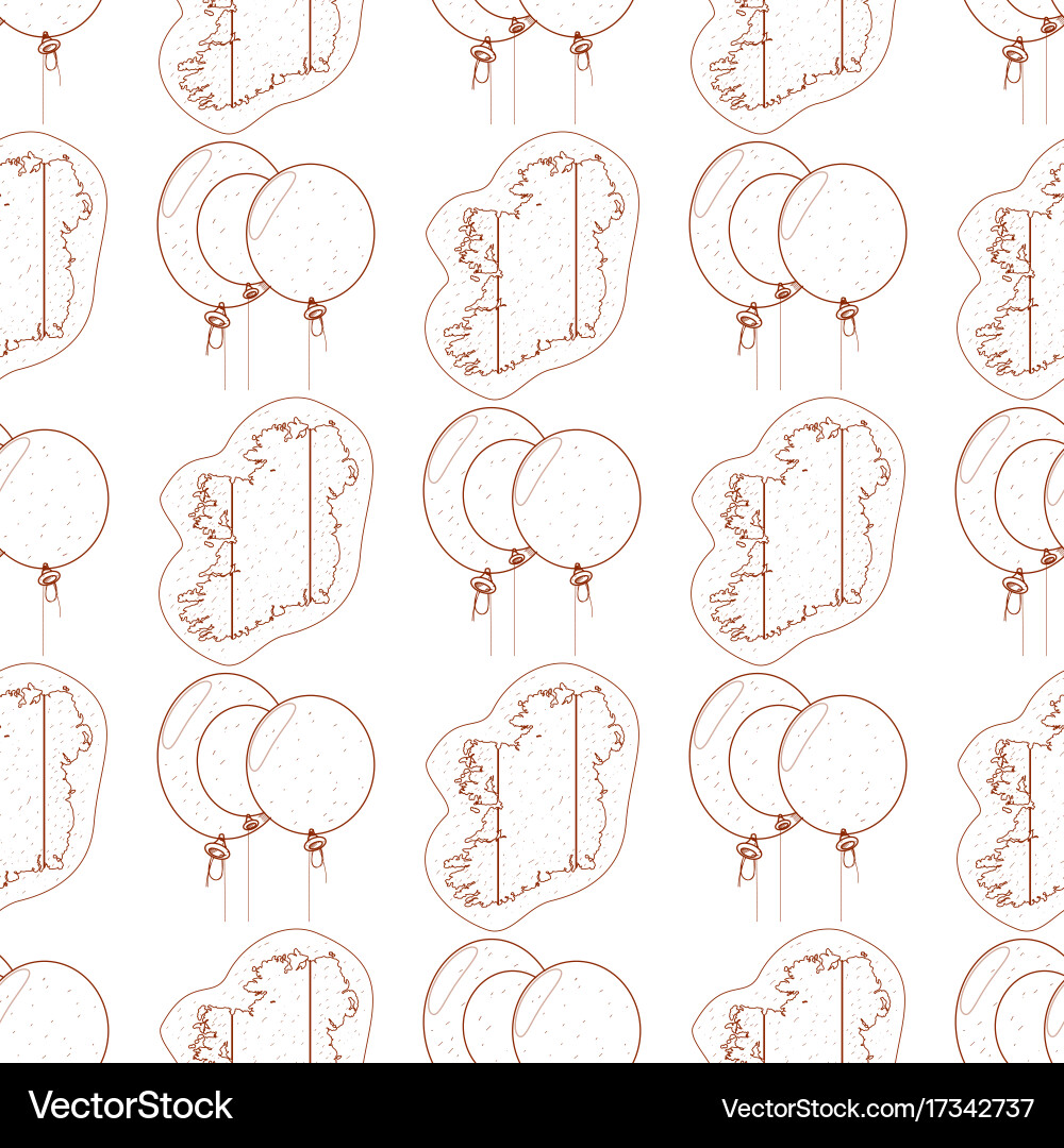 Seamless pattern with balloons and a contour map vector image