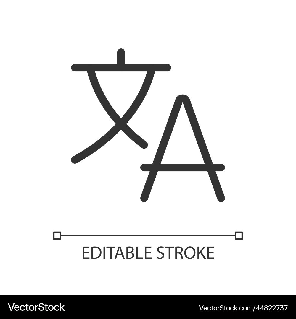 Translate text pixel perfect linear ui icon Translate text pixel perfect linear ui icon vector image