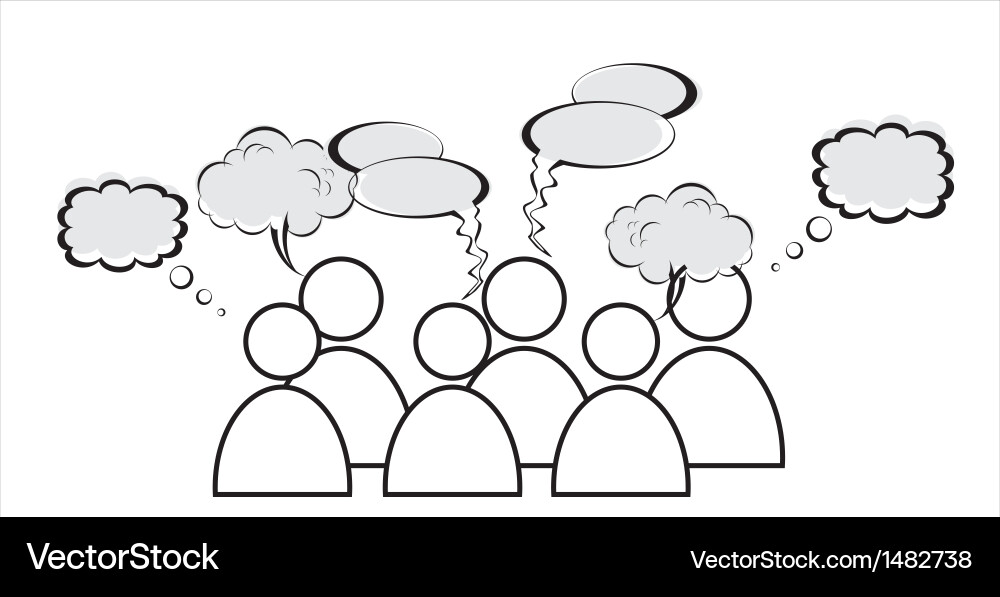 A group of characters is having discussion vector image