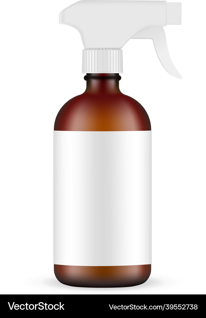 Amber glass spray bottles with trigger sprayer Amber glass spray bottles with trigger sprayer vector image