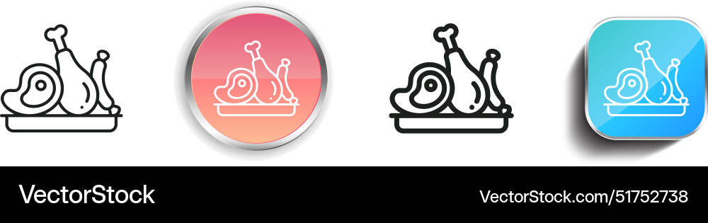 Barbecue icon thin linear regular and button Barbecue icon thin linear regular and button Vector Image