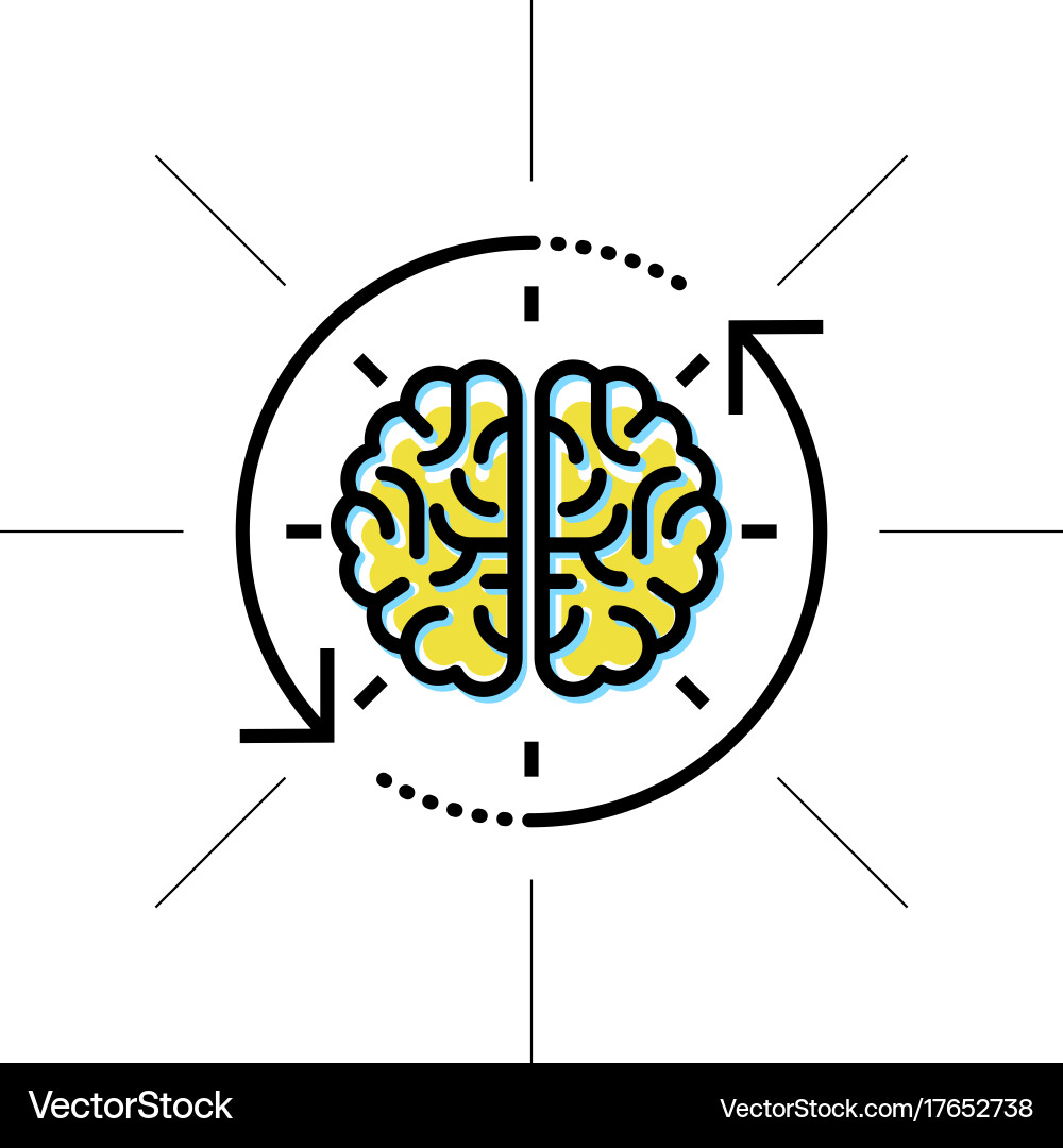 Brain in sight - intellect research and knowledge Vector Image