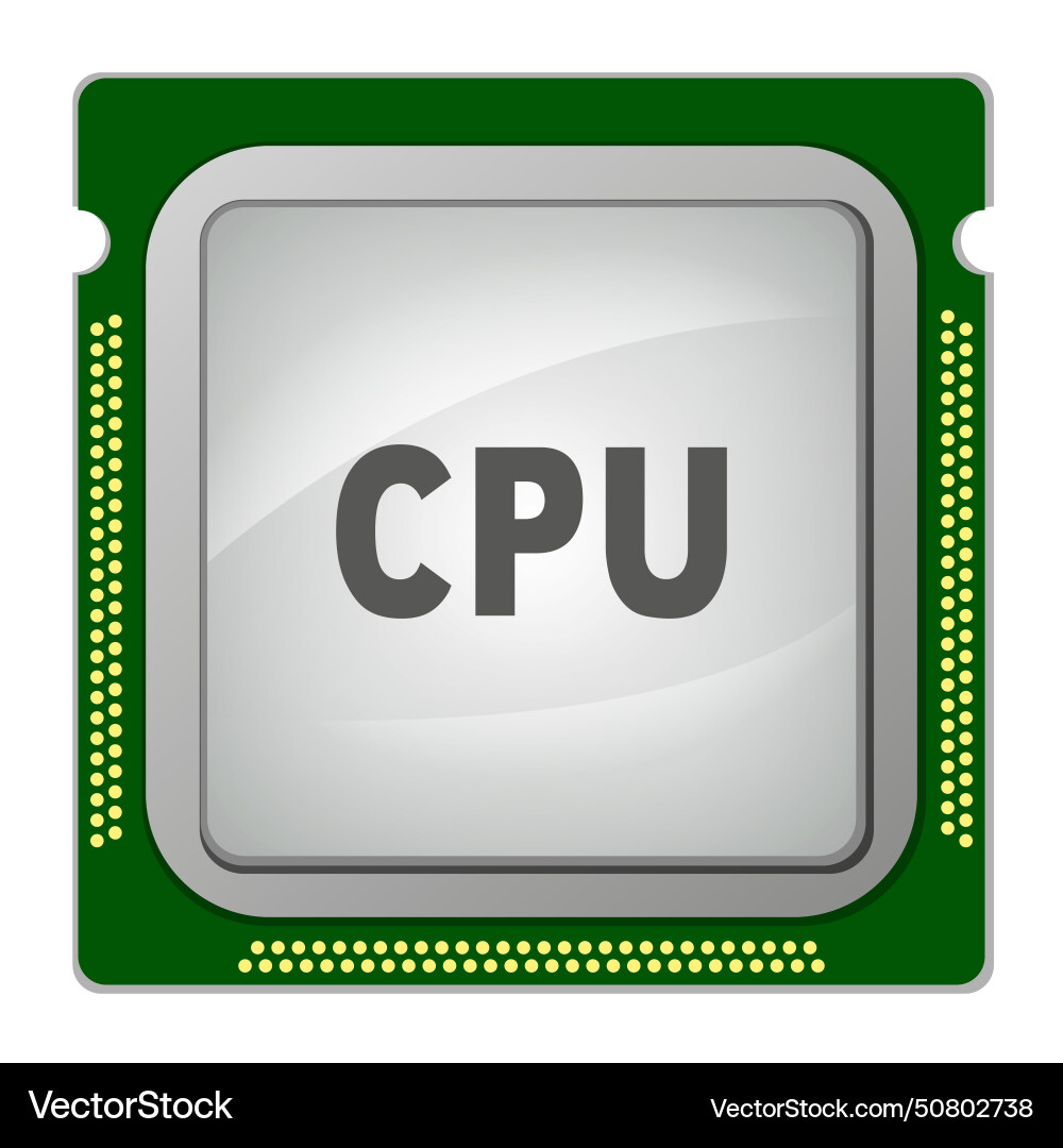Cpu or computer chip isolated Vector Image