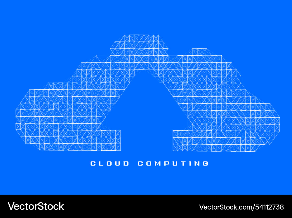 Digital cloud computing background for global Vector Image
