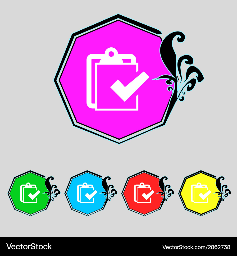 Edit document sign icon set colour button modern Vector Image