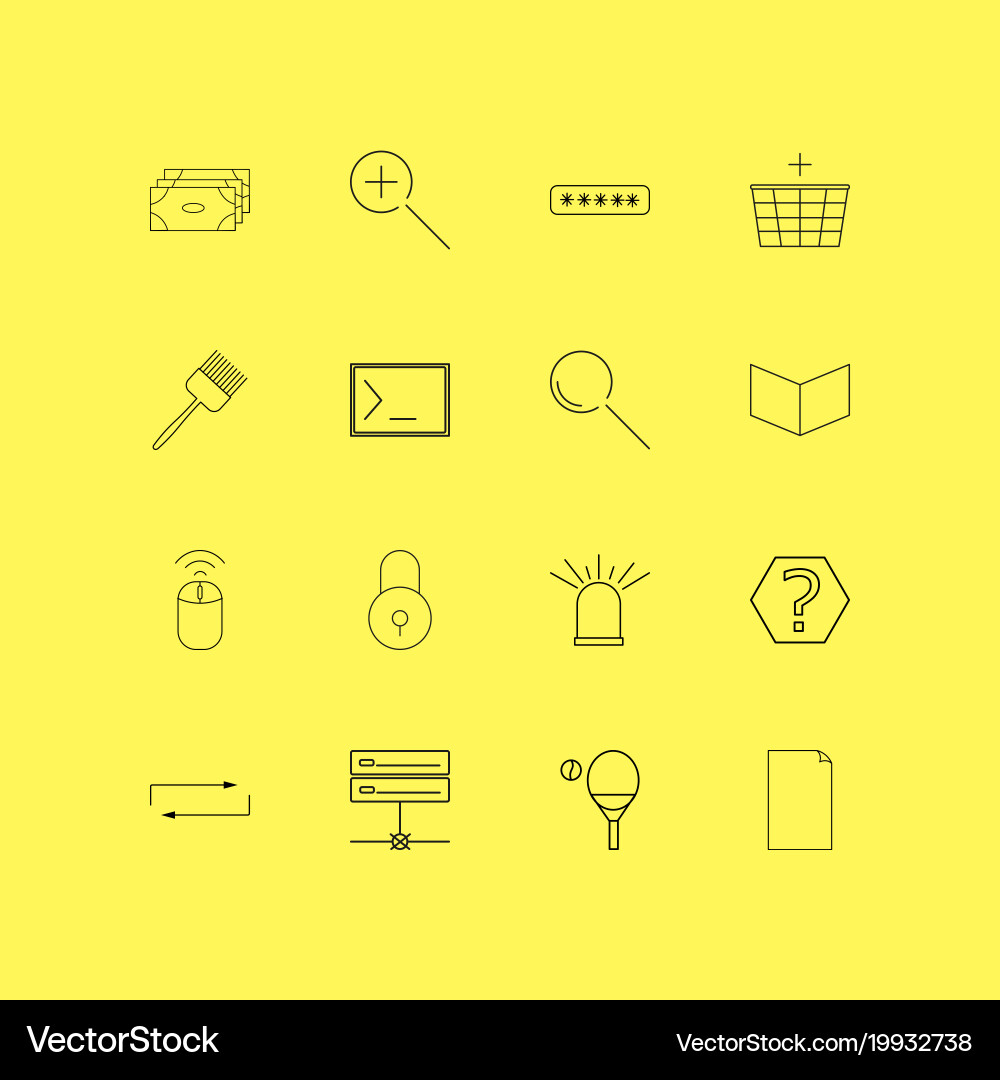 Essential linear icon set simple outline icons vector image