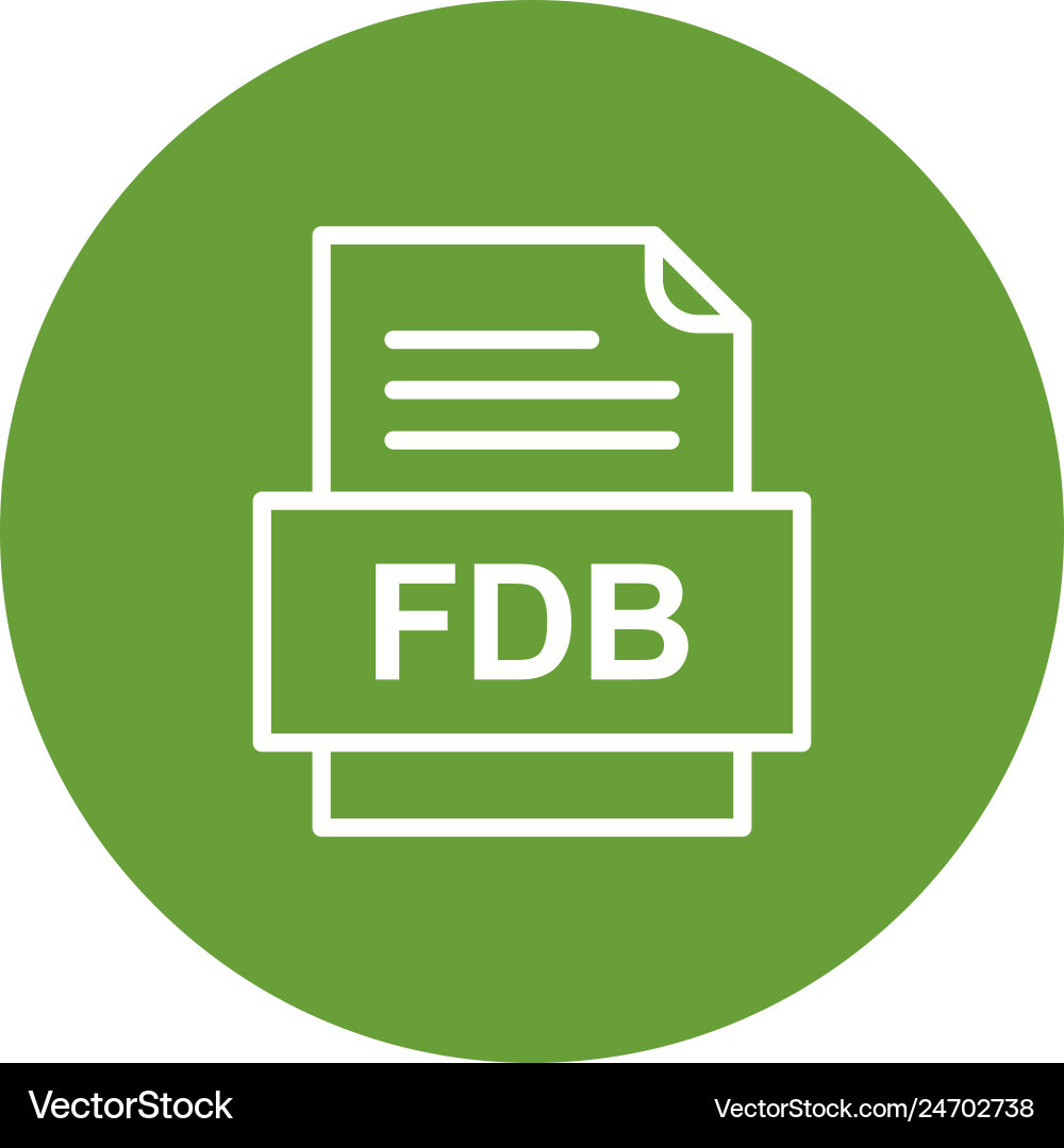 Fdb file document icon vector image