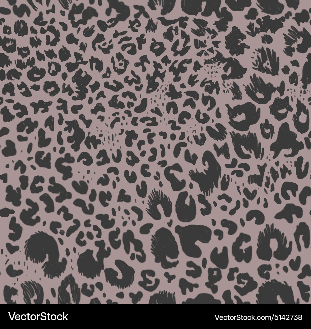 Grey Leopard Print Seamless Pattern vector image