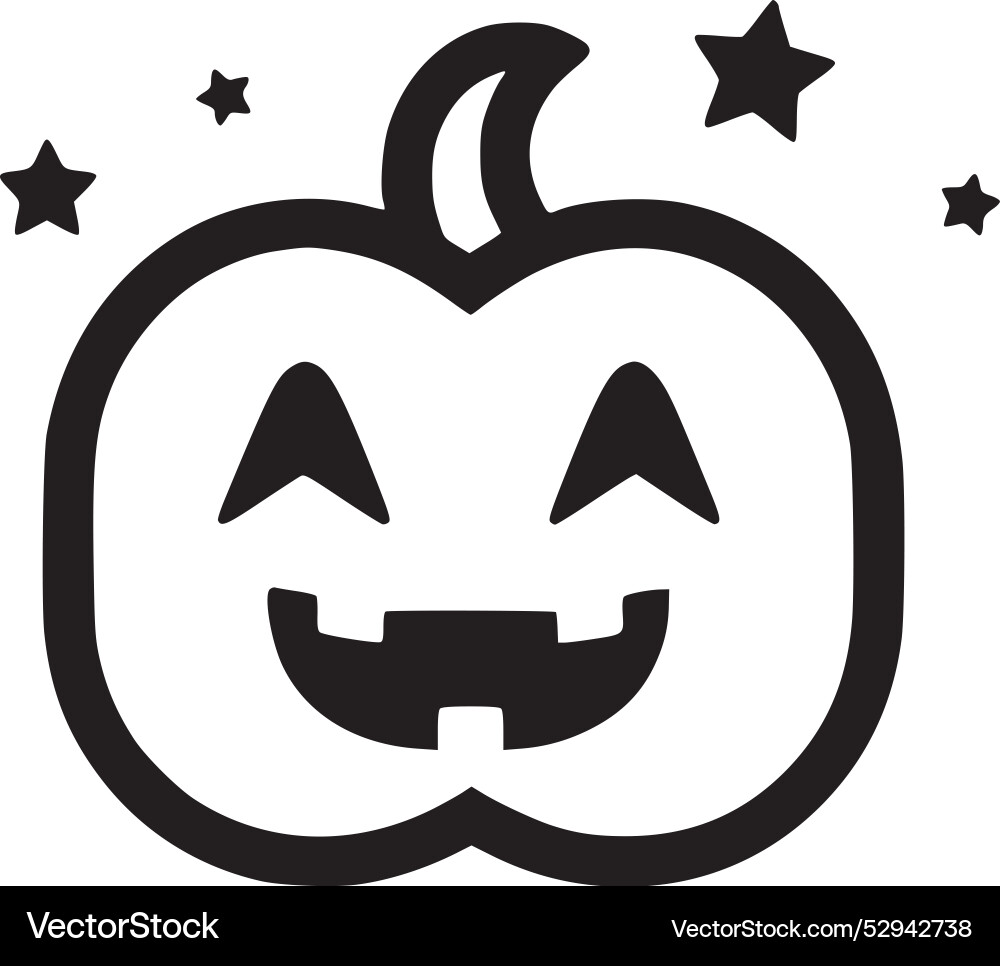 Halloween - black and white isolated icon Halloween - black and white isolated icon Vector Image