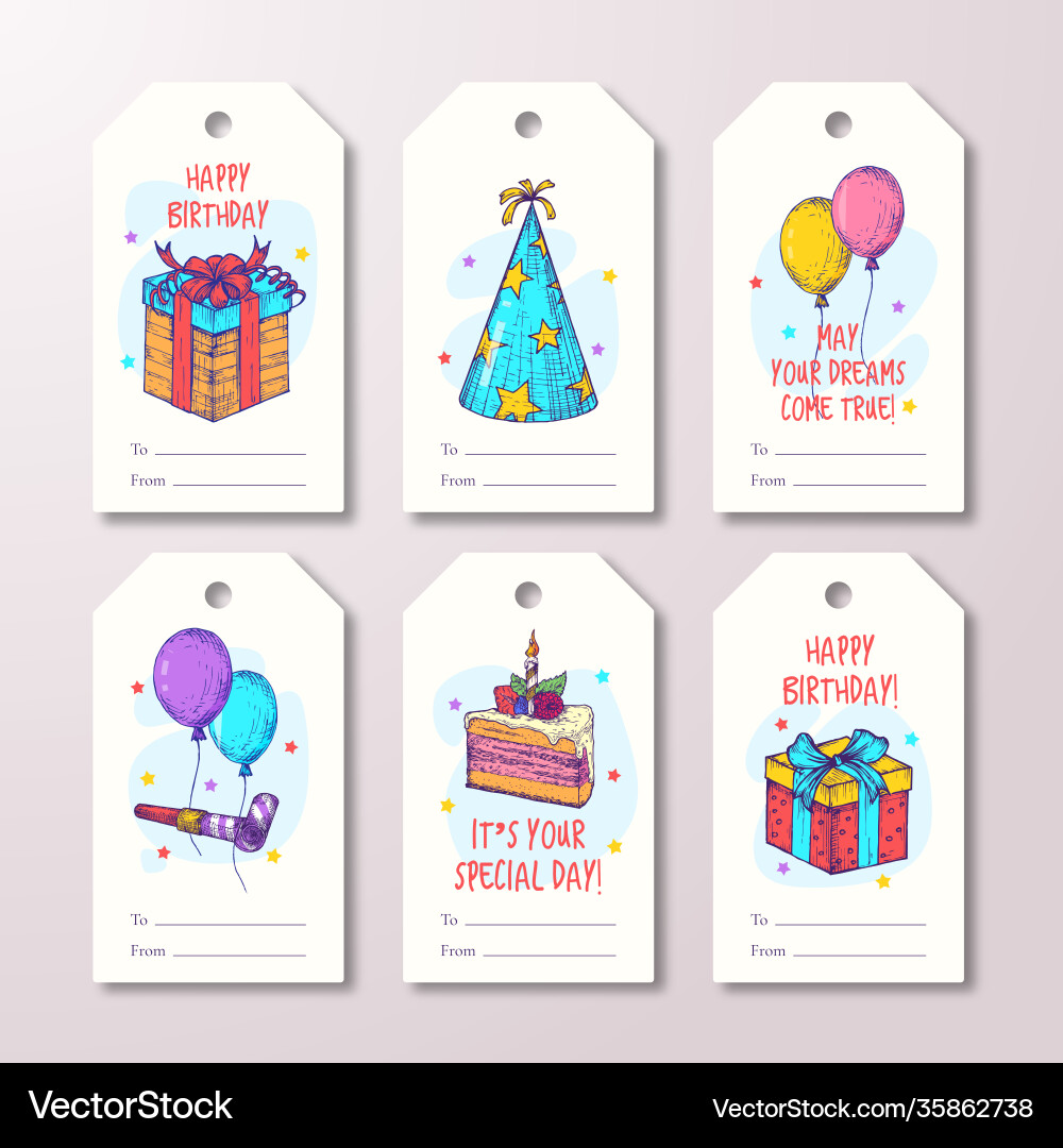Happy birthday greeting cards or ready-to-use gift Happy birthday greeting cards or ready-to-use gift vector image
