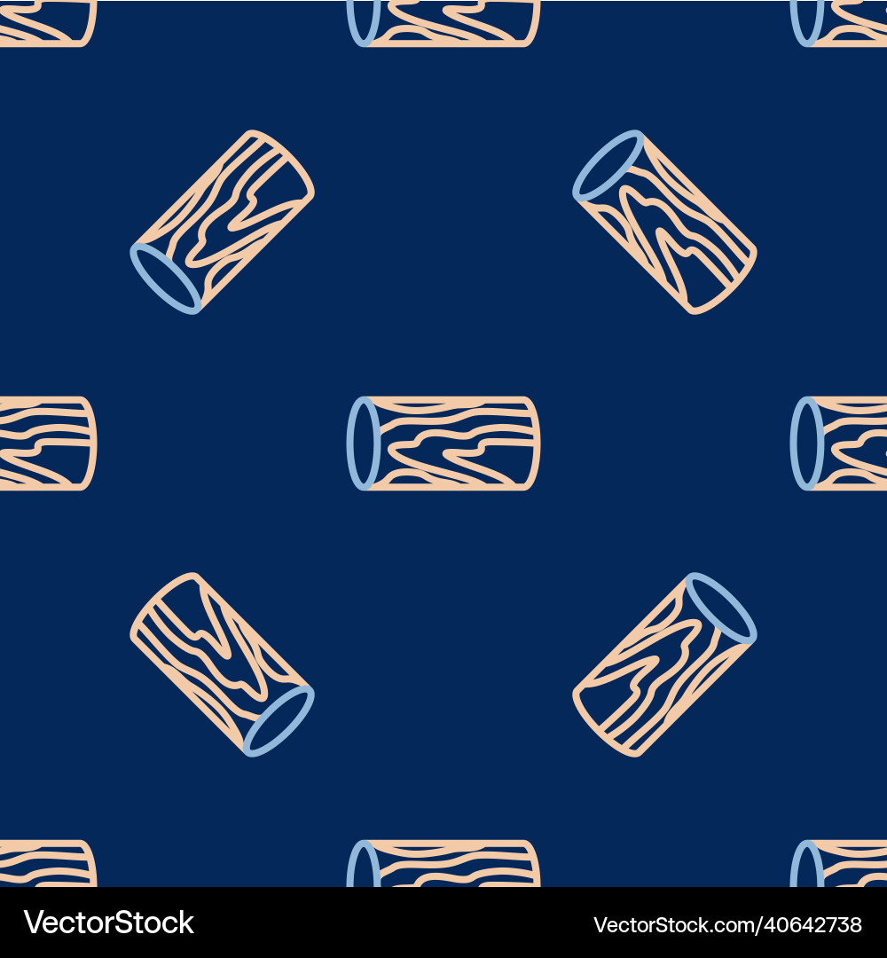 Line wooden log icon isolated seamless pattern Vector Image