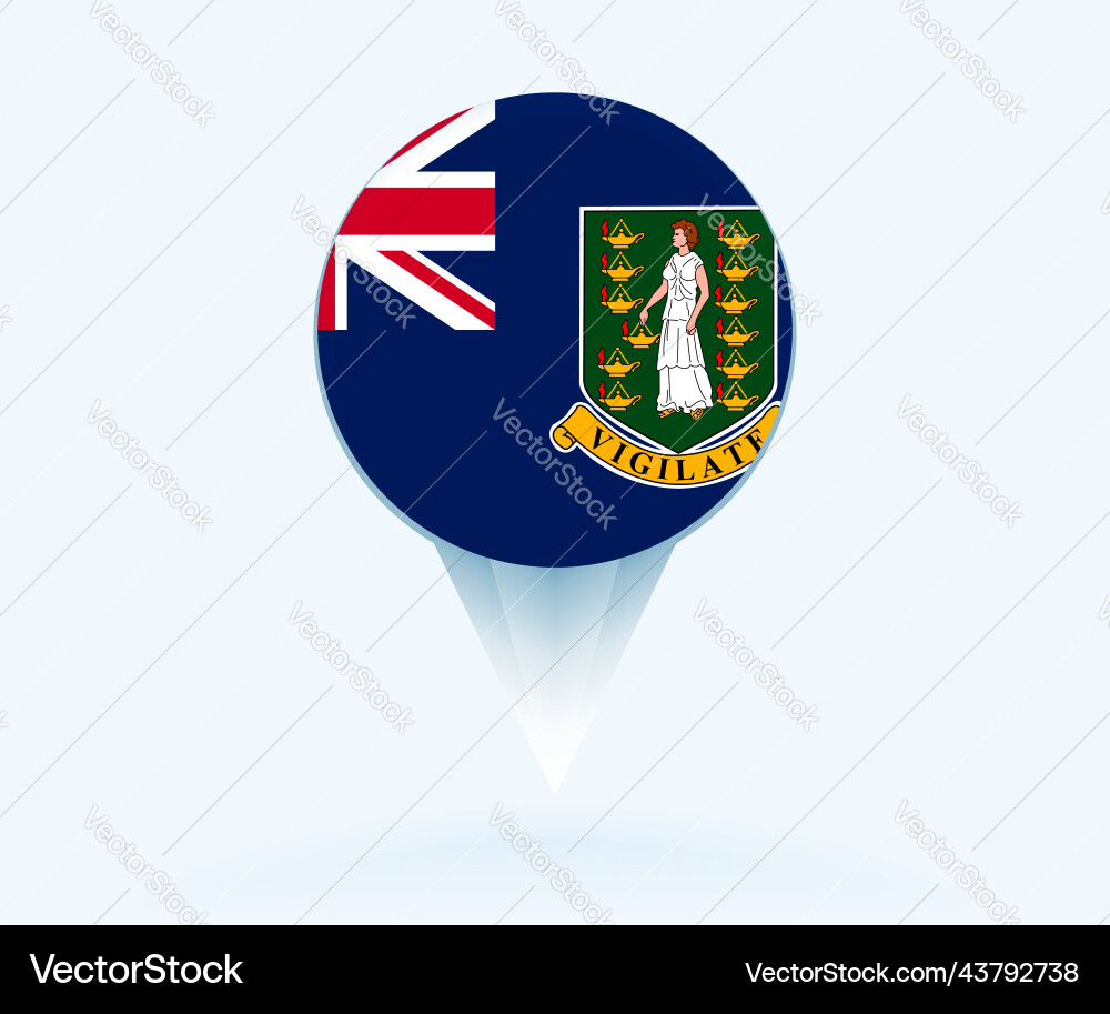 Map pointer with flag of british virgin islands Vector Image