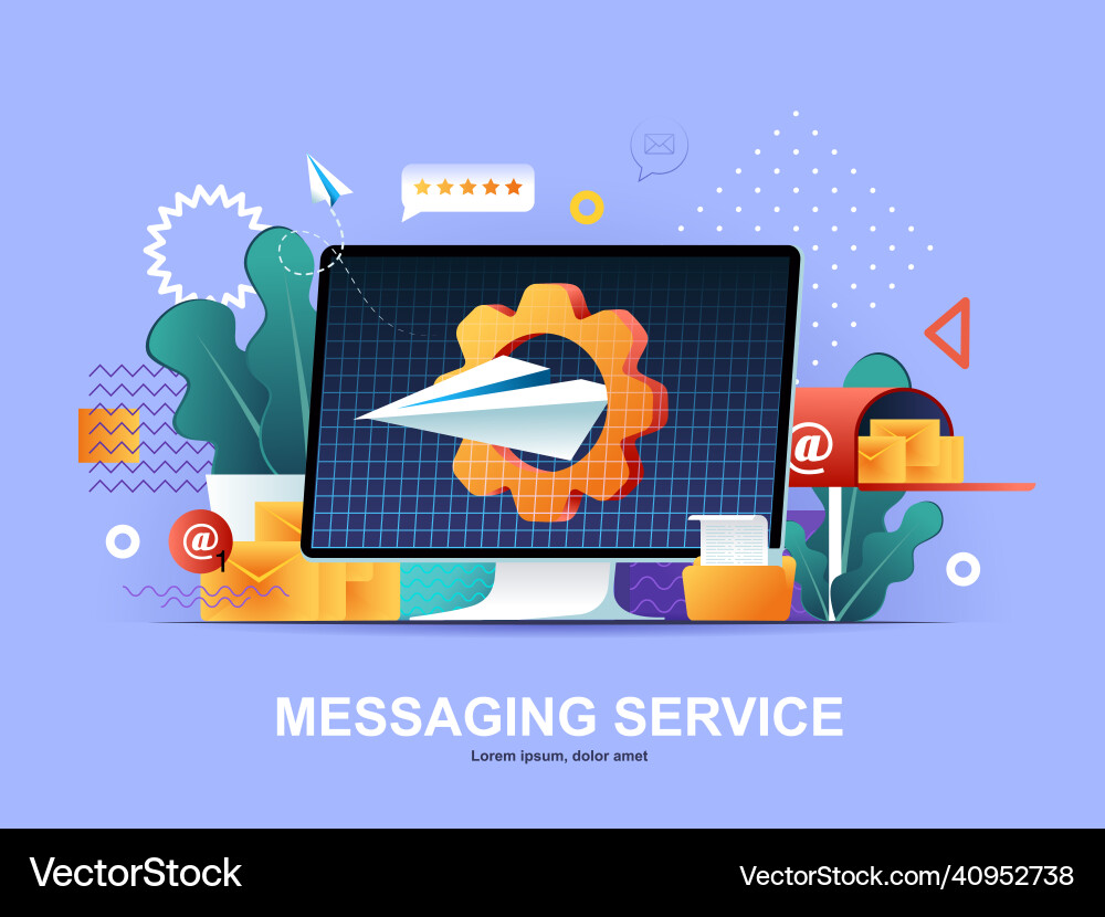 Messaging App Flat Concept vector image