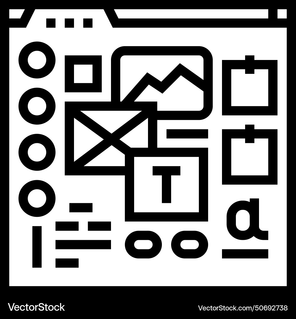 Mood board ux ui design line icon Vector Image
