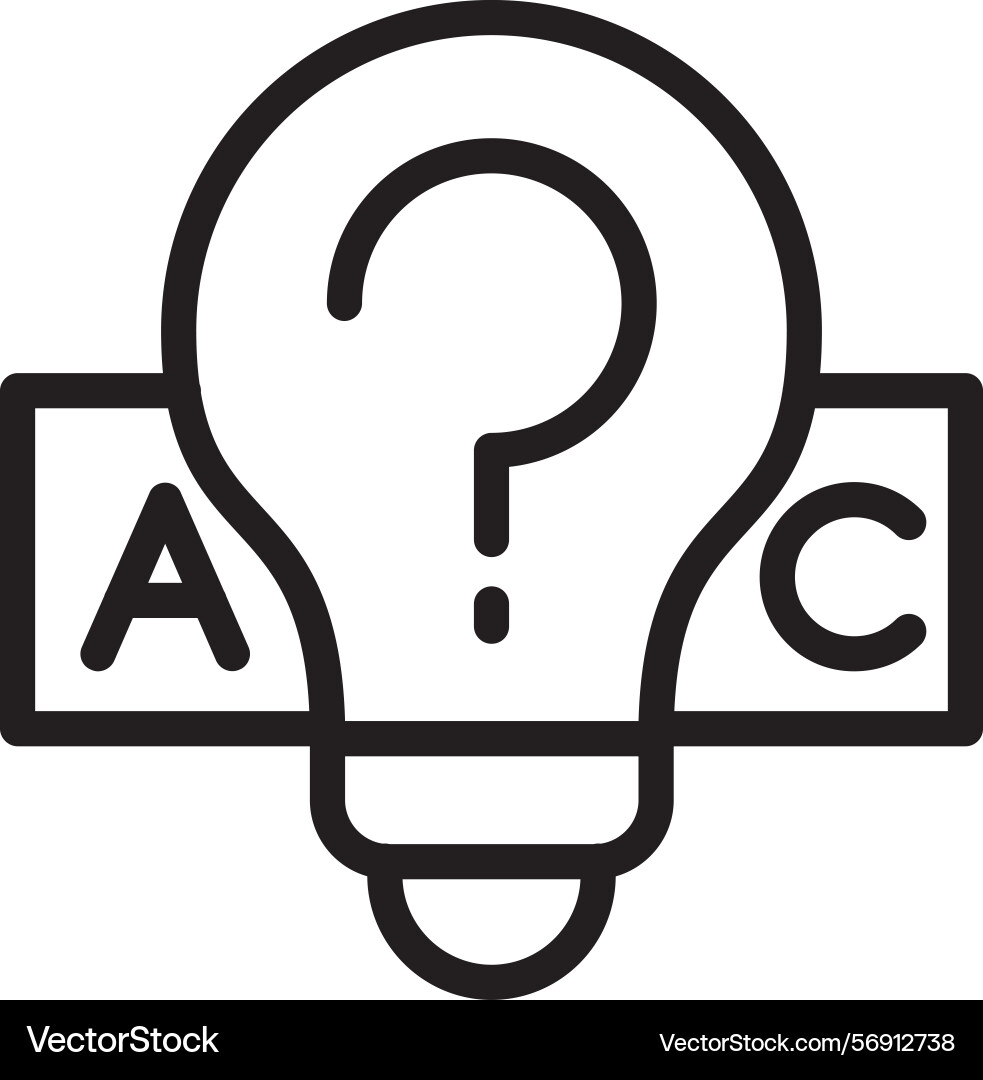 Quiz linear style icon design vector image