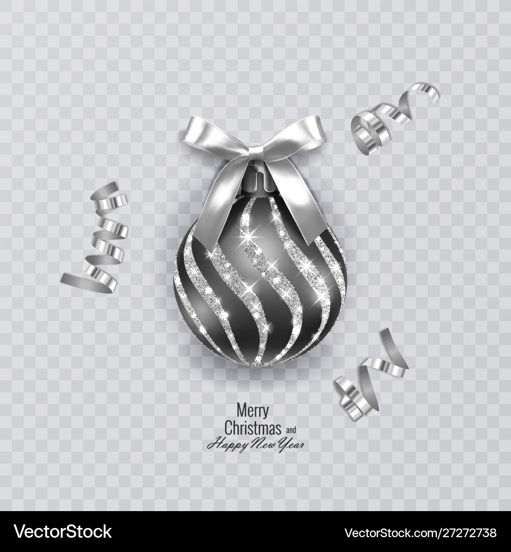 Schwarze Weihnachtskugel mit glitzernden Ornamenten Schwarze Weihnachtskugel mit glitzernden Ornamenten vektorbild
