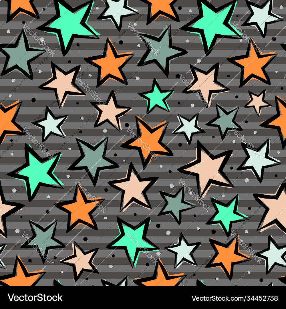 Seamless pattern with multicolored stars Vector Image