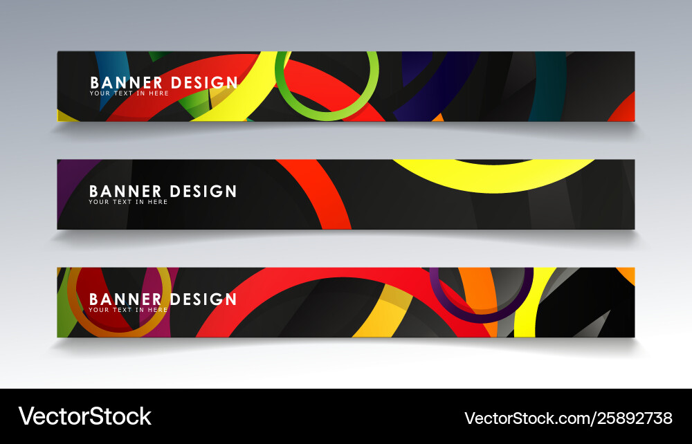 Set rectangular banner with a circle background Vector Image